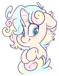 Size: 733x935 | Tagged: safe, artist:fluffyxai, oc, oc only, oc:opal shine, pony, unicorn, blushing, chibi, cute, pixel art, shy, simple background, smiling, solo, transparent background