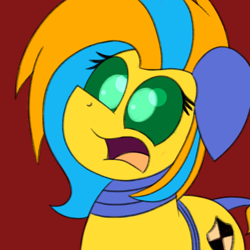 Size: 1200x1200 | Tagged: safe, artist:thebadbadger, oc, oc:dum1, pony, robot, robot pony, scared, screaming