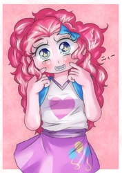 Size: 724x1023 | Tagged: safe, artist:araiiara123, pinkie pie, equestria girls, grin, looking at you, smiling, starry eyes, wingding eyes