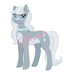 Size: 2193x2280 | Tagged: safe, artist:ponyrasmeii, silver spoon, earth pony, pony, blaze (coat marking), coat markings, freckles, redesign, simple background, underbelly, watermark, white background