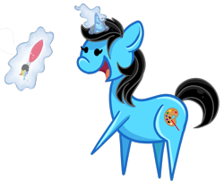 Size: 1300x1100 | Tagged: safe, artist:xbeautifuldreamerx, oc, oc:andrea, pony, unicorn, chibi, female, magic, mare, paintbrush, simple background, solo, transparent background