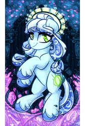 Size: 680x1000 | Tagged: safe, artist:azimooth, oc, oc:thauma disk, earth pony, pony, ask thaumaturge pony, female, mare, solo