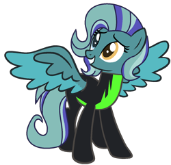 Size: 1214x1170 | Tagged: safe, artist:raini_bases, artist:rukemon, oc, oc only, oc:thundersky (ice1517), pegasus, pony, base used, clothes, commission, female, grin, heterochromia, icey-verse, magical gay spawn, mare, multicolored hair, offspring, parent:open skies, parent:thunderlane, parents:thunderskies, simple background, smiling, solo, spread wings, transparent background, uniform, washouts uniform, wings