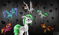 Size: 854x512 | Tagged: safe, artist:dreamyskies, derpibooru import, oc, oc only, oc:aquashock, oc:dreamer skies, alicorn, earth pony, pegasus, abstract background, alicorn oc, alone, broken hearts, crying, dark background, depression, earth pony oc, female, forever alone, heart, horn, lonely, male, meme, pegasus oc, relationship, relationships, sad, signature, tears of pain, teary eyes, wings