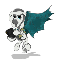 Size: 3450x3678 | Tagged: safe, artist:capt-sierrasparx, derpibooru import, oc, oc only, oc:mist(captain), zebra, fallout equestria, bat wings, black book, book, clothes, fallout, female, foe adventures, mare, shawl, simple background, transparent background, wings