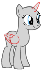 Size: 343x560 | Tagged: safe, artist:beanbases, oc, alicorn, pony, alicorn oc, base, eyelashes, horn, lineart, simple background, smiling, solo, transparent background, wings