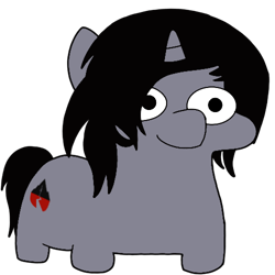 Size: 500x500 | Tagged: safe, artist:toyminator900, pony, unicorn, disguise, disguised siren, horn, kellin quinn, male, simple background, sleeping with sirens, solo, squatpony, stallion, style emulation, transparent background