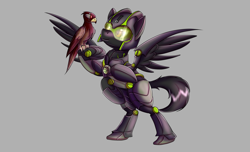 Size: 2800x1700 | Tagged: safe, artist:elmutanto, oc, oc only, oc:falcon, pegasus, fallout equestria, fanfic:fallout equestria: broken oaths, bipedal, terminator