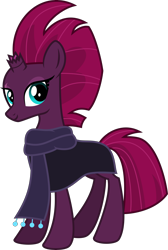 Size: 4000x5956 | Tagged: safe, alternate version, artist:melisareb, fizzlepop berrytwist, tempest shadow, pony, unicorn, my little pony: the movie, .svg available, absurd resolution, cloak, clothes, female, inkscape, looking at you, mare, scarf, show accurate, simple background, solo, transparent background, vector