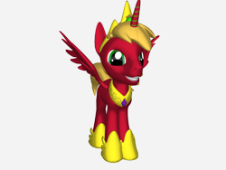 Size: 2000x1500 | Tagged: safe, artist:katmares, derpibooru import, big macintosh, alicorn, 3d, alicornified, princess big mac, race swap, smiling, solo