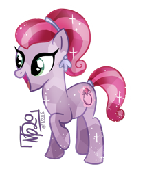 Size: 1317x1562 | Tagged: safe, artist:tassji-s, glitterbelle, crystal pony, pony, g3, g3 to g4, generation leap, simple background, solo, sparkle pony, transparent background