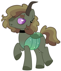 Size: 2484x2904 | Tagged: safe, artist:kurosawakuro, oc, changepony, hybrid, base used, ear piercing, earring, eyebrow piercing, interspecies offspring, jewelry, male, offspring, parent:applejack, parent:thorax, piercing, simple background, snake bites, solo, transparent background