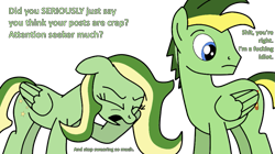 Size: 991x554 | Tagged: safe, artist:didgereethebrony, artist:pastel-pocky, oc, oc:boomerang beauty, oc:didgeree, pegasus, pony, base used, brother and sister, cutie mark, dumbass, facehoof, female, male, regret, siblings, simple background, swearing, trace, transparent background, vulgar