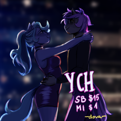 Size: 2400x2400 | Tagged: safe, artist:dovakhiin, anthro, commission, couple, dancing, prom, slow dancing, ych example, your character here