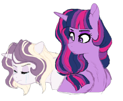 Size: 1250x1024 | Tagged: safe, artist:rosebuddity, twilight sparkle, twilight sparkle (alicorn), oc, oc:athena (rosebuddity), alicorn, pony, crying, female, mare, offspring, parent:prince blueblood, parent:twilight sparkle, parents:twiblood, simple background, transparent background