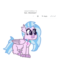 Size: 1080x1324 | Tagged: safe, artist:chespinfan, silverstream, hippogriff, cute, diastreamies, female, prone, requested art, simple background, smiling, solo, white background