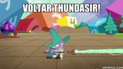 Size: 600x337 | Tagged: safe, edit, edited screencap, screencap, spike, dragon, dungeons and discords, blast, caption, garbuncle, image macro, magic, magic beam, magic blast, male, onward (movie), solo, text