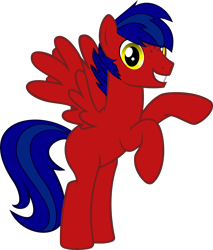 Size: 4072x4777 | Tagged: safe, artist:tales-fables, oc, oc only, pegasus, pony, bipedal, grin, male, pegasus oc, rearing, simple background, smiling, solo, stallion, story included, transparent background, wings