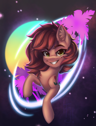 Size: 1522x1977 | Tagged: safe, artist:falafeljake, oc, earth pony, pony, cyberpunk, solo, synthwave