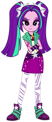 Size: 1500x3474 | Tagged: safe, artist:sketchmcreations, aria blaze, equestria girls, clothes, commission, crossed arms, female, gem, leggings, looking at you, pigtails, shoes, simple background, siren gem, skirt, smiling, sneakers, transparent background, twintails, vector