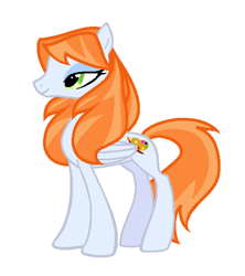 Size: 518x583 | Tagged: safe, artist:agdistis, oc, oc only, oc:ginger peach, pegasus, /mlp/, drawthread, green eyes, orange hair, pegasus oc, simple background, solo, white background, wings