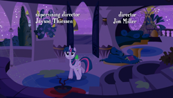 Size: 1920x1080 | Tagged: safe, screencap, spike, twilight sparkle, twilight sparkle (alicorn), alicorn, dragon, pony, amending fences, duo, female, mare, night, opening credits, twilight's canterlot home