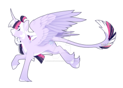 Size: 1280x915 | Tagged: safe, artist:eyesorefortheblind, oc, oc:mystic mysteries, alicorn, pony, alicorn oc, deviantart watermark, horn, leonine tail, obtrusive watermark, simple background, solo, transparent background, watermark, wings