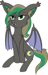Size: 2570x4000 | Tagged: safe, artist:buttercupsaiyan, artist:watercolorheart, oc, oc only, oc:astral echo, bat pony, simple background, solo, tiarawhy, transparent background, vector