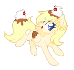 Size: 831x779 | Tagged: safe, artist:poppyglowest, oc, oc:creamy dream, pegasus, pony, female, food, mare, simple background, solo, transparent background, two toned wings, whipped cream, wings