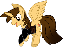 Size: 7296x5582 | Tagged: safe, artist:ejlightning007arts, oc, oc only, oc:ej, alicorn, alicorn oc, base used, clothes, flying, happy, horn, jacket, male, open mouth, simple background, spread wings, stallion, transparent background, vector, wings