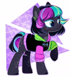 Size: 1600x1747 | Tagged: safe, artist:toffeelavender, oc, earth pony, pony, clothes, female, hoodie, mare, solo