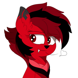 Size: 1800x1800 | Tagged: safe, artist:diamondgreenanimat0, oc, oc:fireruby, wolf, clothes, dude, eyeshadow, fire, love, makeup, red and black oc, red eyes, redesign, ruby, scarf, simple background, white background