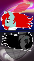 Size: 1440x2560 | Tagged: safe, artist:zethbsoul, oc, oc:yvonne redfeather, alicorn, pony, black mane, red mane, sad