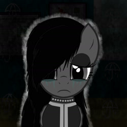 Size: 1750x1746 | Tagged: safe, artist:zethbsoul, oc, oc:yvonne redfeather, alicorn, pony, black mane, depressed, sad