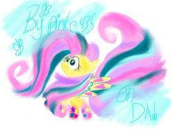 Size: 1024x768 | Tagged: safe, artist:pinkieshy435, derpibooru import, fluttershy, pegasus, pony, female, rainbow power, solo