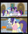 Size: 1288x1562 | Tagged: safe, derpibooru import, edit, edited screencap, editor:teren rogriss, screencap, rarity, twilight sparkle, twilight sparkle (alicorn), alicorn, insect, ladybug, pony, unicorn, friendship university, alternate hairstyle, baseball cap, cap, disguise, eyepatch, eyepatch (disguise), hat, jar, plainity