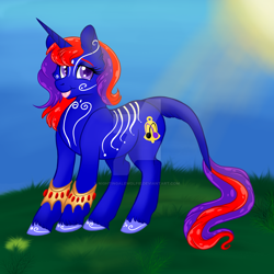 Size: 1920x1920 | Tagged: safe, artist:nightingalewolfie, oc, oc:script chime, pony, unicorn, deviantart watermark, female, mare, obtrusive watermark, solo, watermark