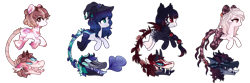 Size: 1024x341 | Tagged: safe, artist:glitterring, oc, oc only, monster pony, original species, plant pony, augmented tail, base used, braid, cow plant pony, fangs, hat, hoof fluff, horns, open mouth, plant, simple background, smiling, tongue out, transparent background, witch hat