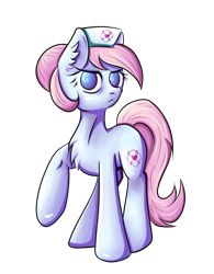 Size: 2422x3112 | Tagged: safe, artist:coco-drillo, nurse redheart, earth pony, pony, angry, bags under eyes, chest fluff, colourful, determined, ear fluff, hat, looking at you, simple background, solo, tired, transparent background