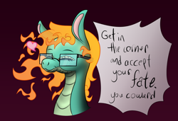 Size: 3000x2046 | Tagged: safe, artist:elite-bean-dip, artist:midknighterratum404, derpibooru exclusive, edit, tianhuo, dragon, hybrid, longma, them's fightin' herds, community related, female, mane of fire, solo