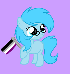 Size: 652x684 | Tagged: safe, artist:circuspaparazzi5678, oc, oc:sadness, earth pony, pony, asexual, asexual pride flag, base used, female, filly, glasses, pride, pride flag, pride month, solo