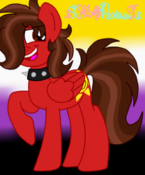 Size: 1024x1229 | Tagged: safe, artist:xxfluffypachirisuxx, oc, oc:happy days, pegasus, pony, choker, female, mare, solo, spiked choker