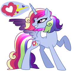 Size: 1538x1506 | Tagged: safe, artist:eonionic, oc, oc:passion flash, alicorn, pony, alicorn oc, female, horn, magical lesbian spawn, mare, offspring, parent:princess cadance, parent:rainbow dash, parents:cadash, simple background, solo, transparent background, wings