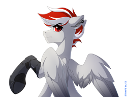 Size: 1850x1424 | Tagged: safe, artist:strafe blitz, oc, oc only, pegasus, pony, amputee, prosthetic limb, prosthetics, solo