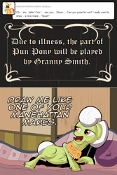 Size: 1067x1602 | Tagged: safe, artist:wadusher0, granny smith, pony, ask, ask pun, draw me like one of your french girls