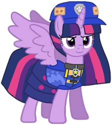 Size: 876x979 | Tagged: safe, artist:徐詩珮, twilight sparkle, twilight sparkle (alicorn), alicorn, series:sprglitemplight diary, series:sprglitemplight life jacket days, series:springshadowdrops diary, series:springshadowdrops life jacket days, alternate universe, base used, chase (paw patrol), clothes, female, paw patrol, simple background, transparent background, ultimate rescue