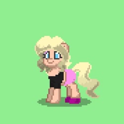 Size: 703x703 | Tagged: safe, artist:jilly, oc, oc:jill, pony, blonde hair, blue eyes, clothes, pony town, shoes, shorts, tanktop