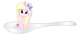 Size: 2812x1296 | Tagged: safe, artist:blackholeii, oc, oc only, oc:sugar moon, unicorn, horn, horse spooning meme, meme, simple background, solo, spoon, tiny ponies, transparent background, unicorn oc