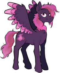 Size: 709x871 | Tagged: safe, artist:malphym, oc, oc:hestia, pegasus, pony, colored wings, female, magical lesbian spawn, mare, multicolored wings, offspring, parent:princess luna, parent:twinkleshine, simple background, solo, transparent background, wings