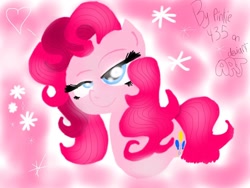 Size: 1024x768 | Tagged: safe, artist:pinkieshy435, derpibooru import, pinkie pie, earth pony, pony, female, mare, smiling, solo